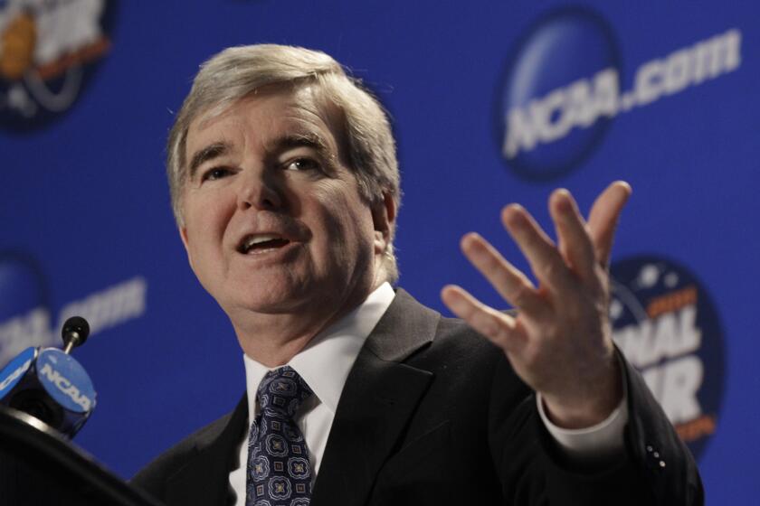 NCAA President Mark Emmert, shown in 2011, said in a statement Thursday that the organization was pleased that Indiana was taking steps to change SB 101 to ensure individuals are not discriminated against.