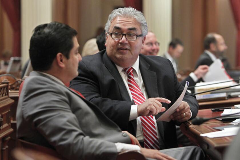 Sen. Ron Calderon (D-Montebello), right, has been targeted by the FBI for years. An affidavit uncovered this week says he accepted thousands of dollars in bribes.