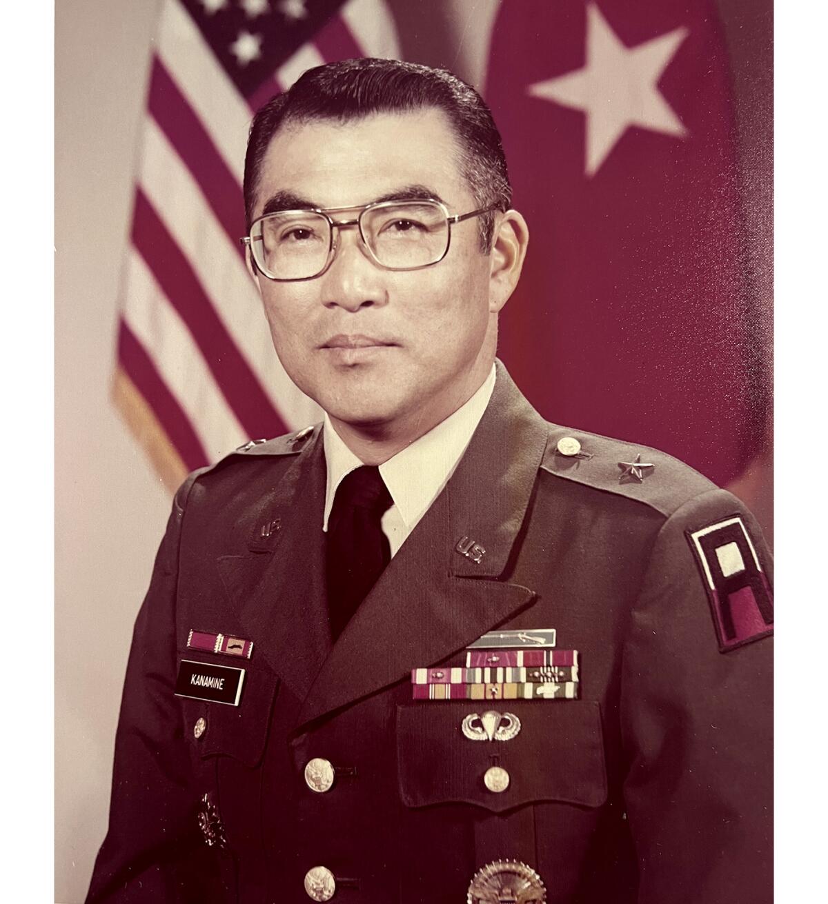 Theodore Kanamine is pictured when the U.S. Army promoted him to brigadier general in 1976.