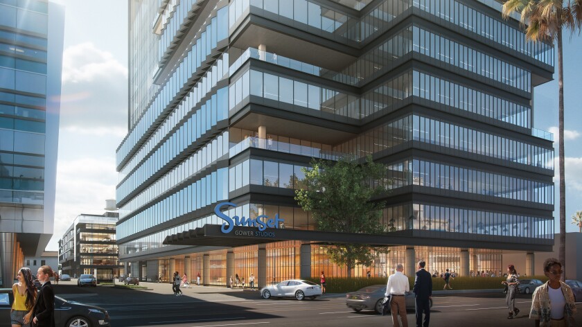 A rendering of the planned expansion at Sunset Gower Studios in Hollywood.