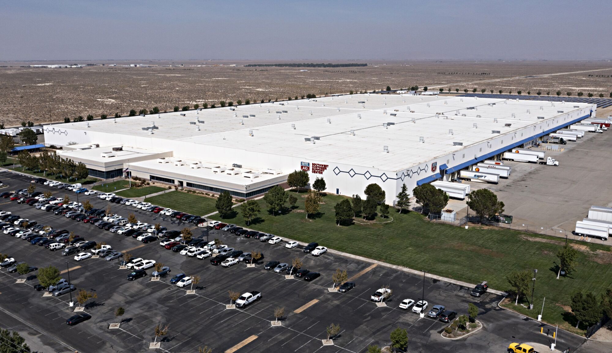 Aerial photo of a warehouse