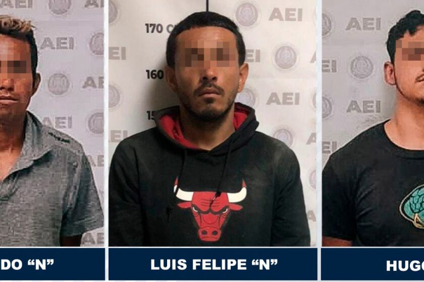 Los detenidos son Edgardo “N”, Luis Felipe “N” y Hugo “N”
