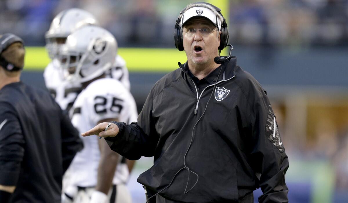 Tony Sparano takes over as coach for a Raiders team that is 0-4 and has been outscored 103-51.