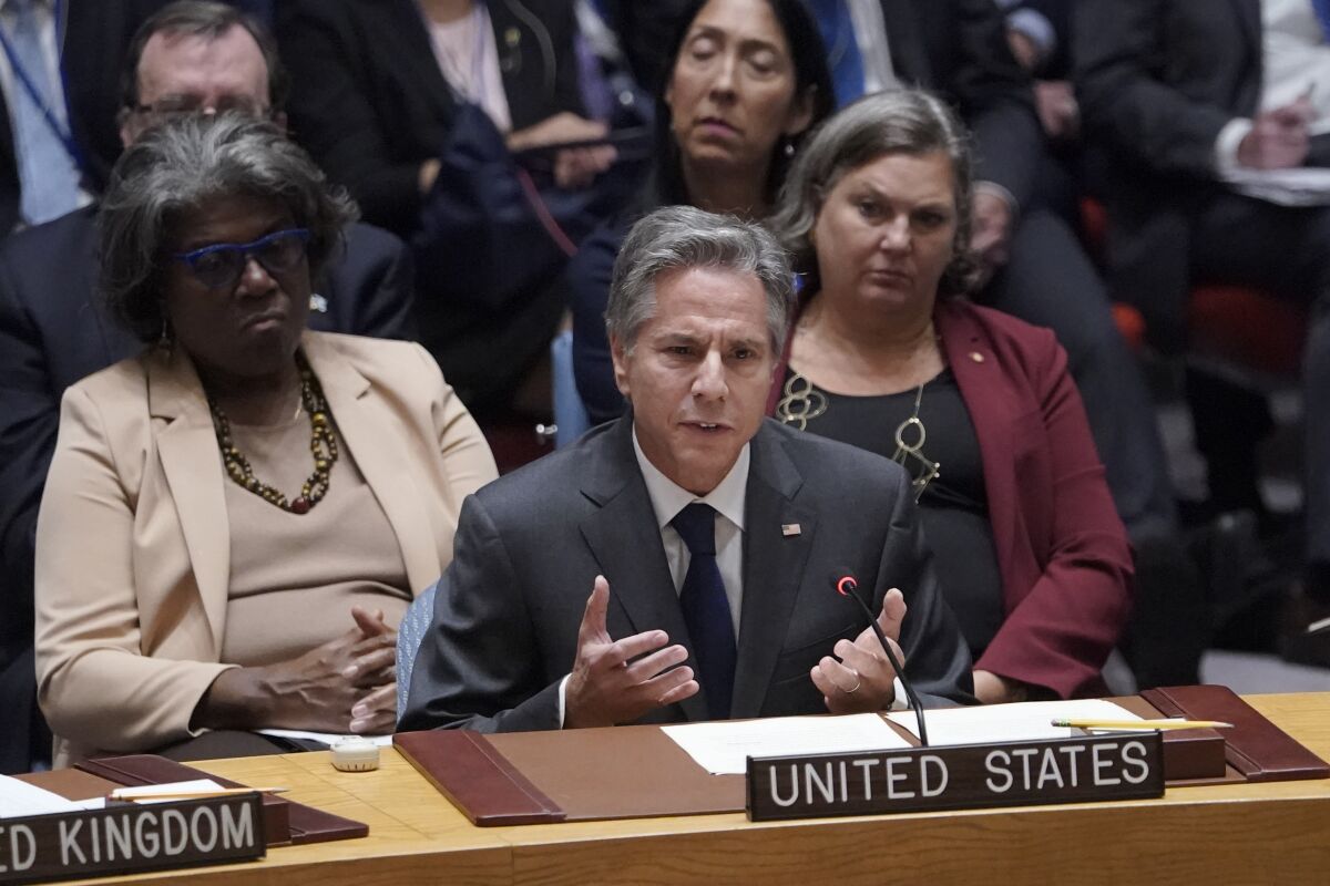 El secretario de Estado de EEUU, Antony Blinken, habla ante el Consejo de Seguridad de la ONU