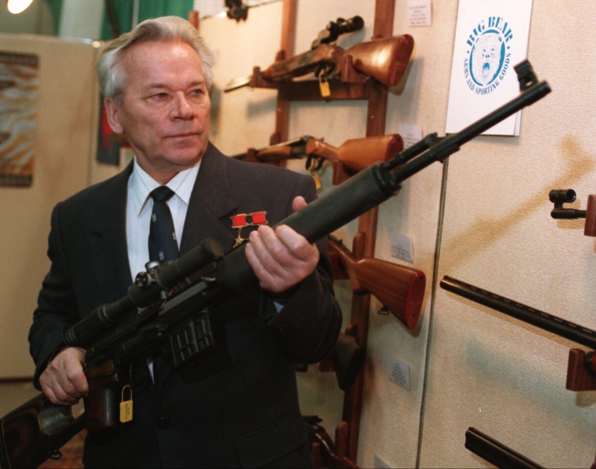 Kalashnikov created the AK-47, a cheap, simple, rugged assault rifle that became the weapon of choice for more than 50 standing armies as well as drug lords, street gangs, revolutionaries, terrorists, pirates and thugs the world over. He was 94.